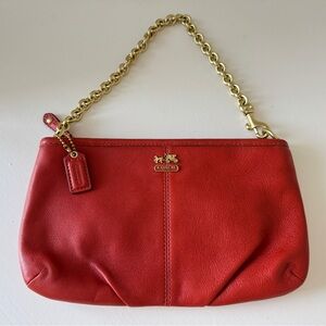 Coach Orange Leather Chain Bag